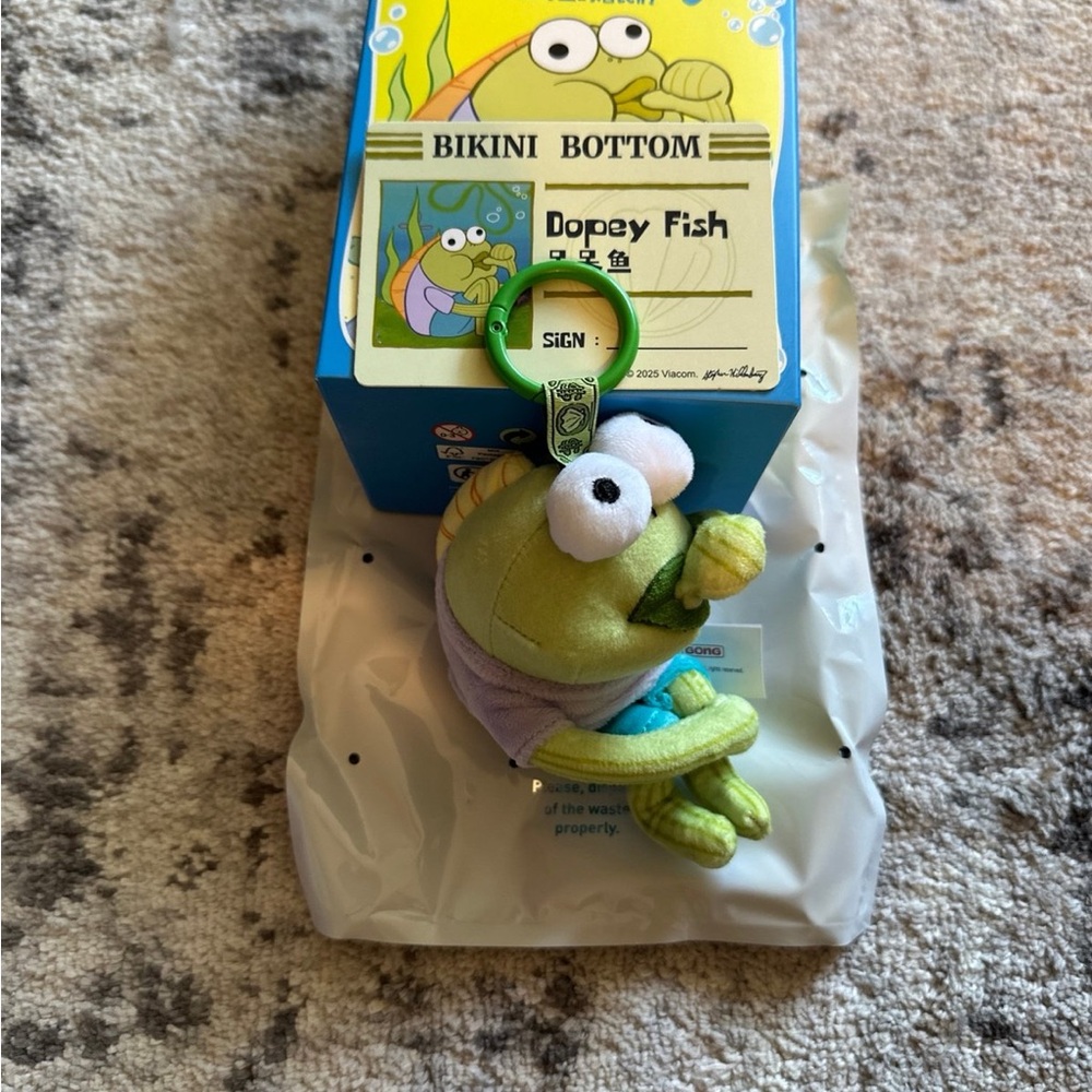 POP MART Bikini Bottom Buddies Plush – Dopey FISH – 100% Authentic